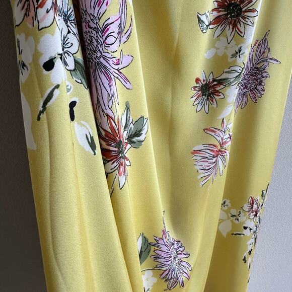 Yellow Floral Ruffle Strap Sundress Cottagecore Garden Party Dress Size S - Picture 6 of 6